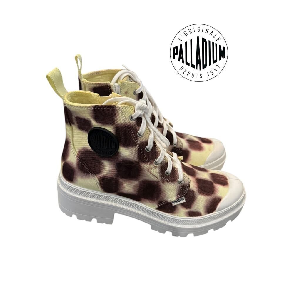 New Palladium CUSTOM Pallabase Twill Star White Women’s Boots 8